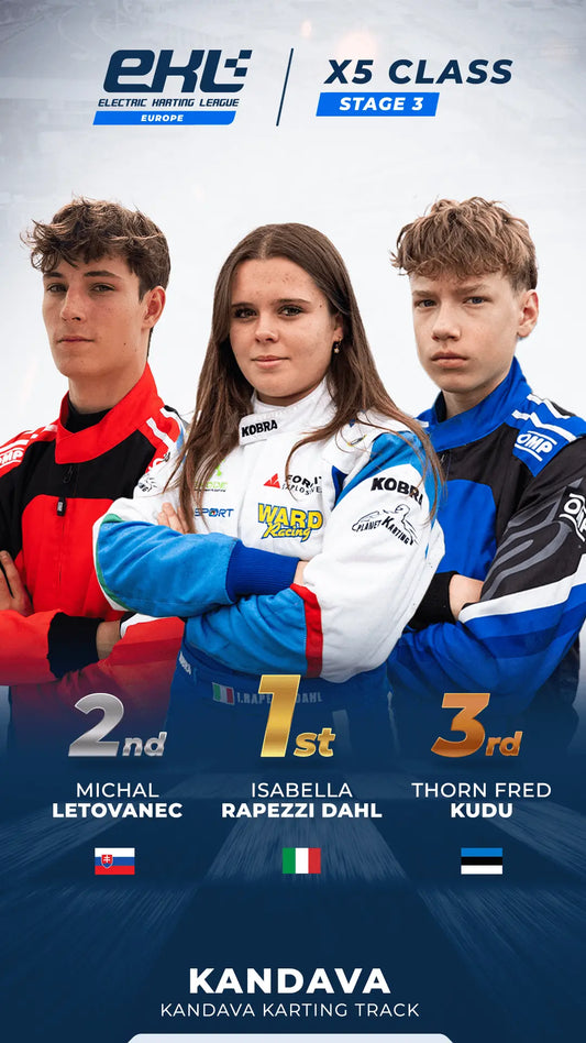 European Electric Kart League 2026 Stage 3 winners TOP 3
